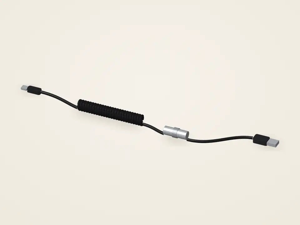 Cablu Demo Coil, culoarea Negru – randare 3D